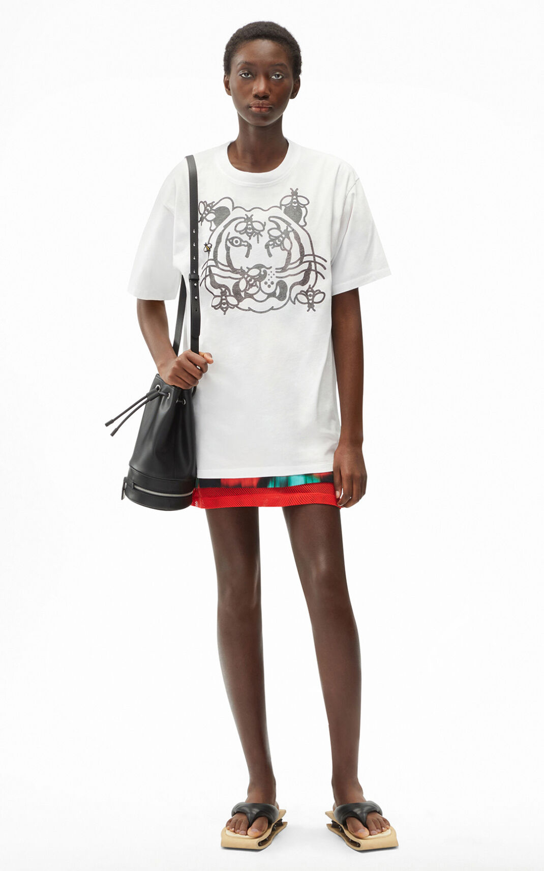 Kenzo Bee a Tiger oversize T-shirt Dames Wit | 21306WPZK